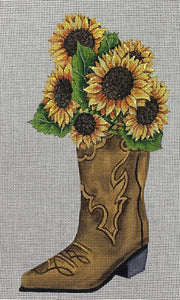 Cowboy Boot with Sunflowers