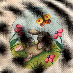 Egg, Bunny Smelling Flower