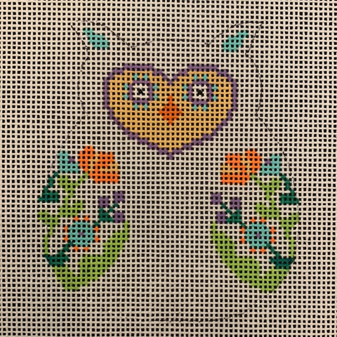 Baby Owl with Orange Flowers
