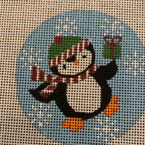 Green Hat Penguin with present