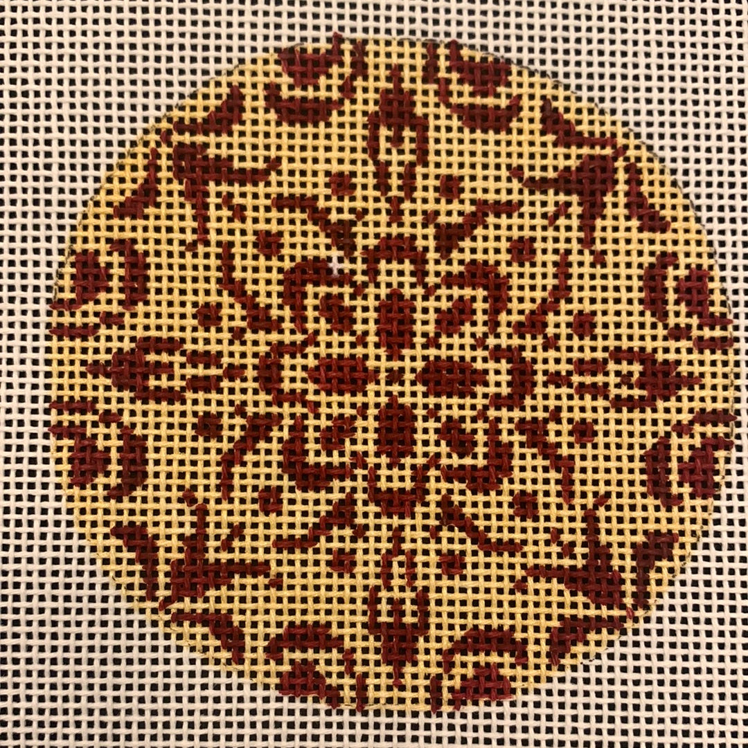 Gold and Brown Doily Round