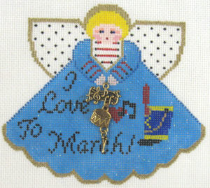 Angel with Charms  - I Love to March, blue