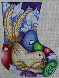 Bird with Ornament Mini Sock - Family Arts Needlework Shop