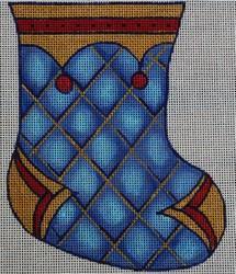 Blue, Red, and Gold Mini Sock - Family Arts Needlework Shop